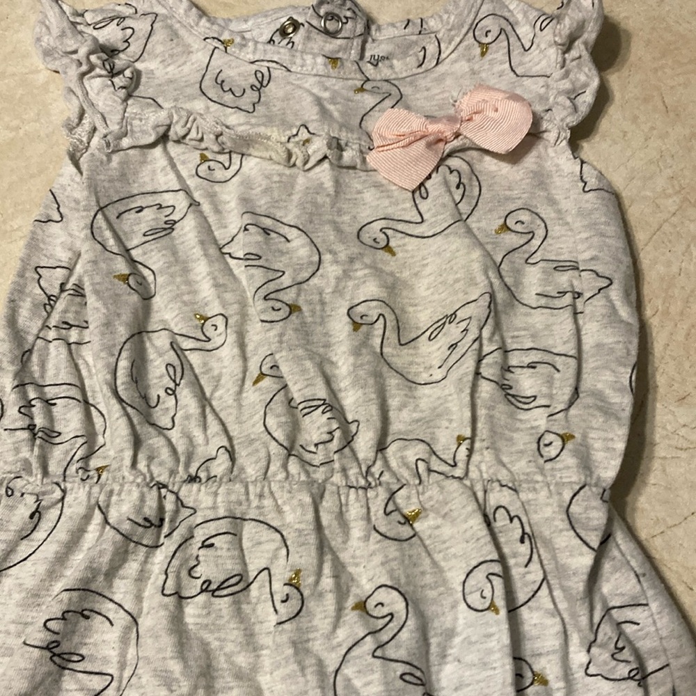 Carters 12M swan print romper